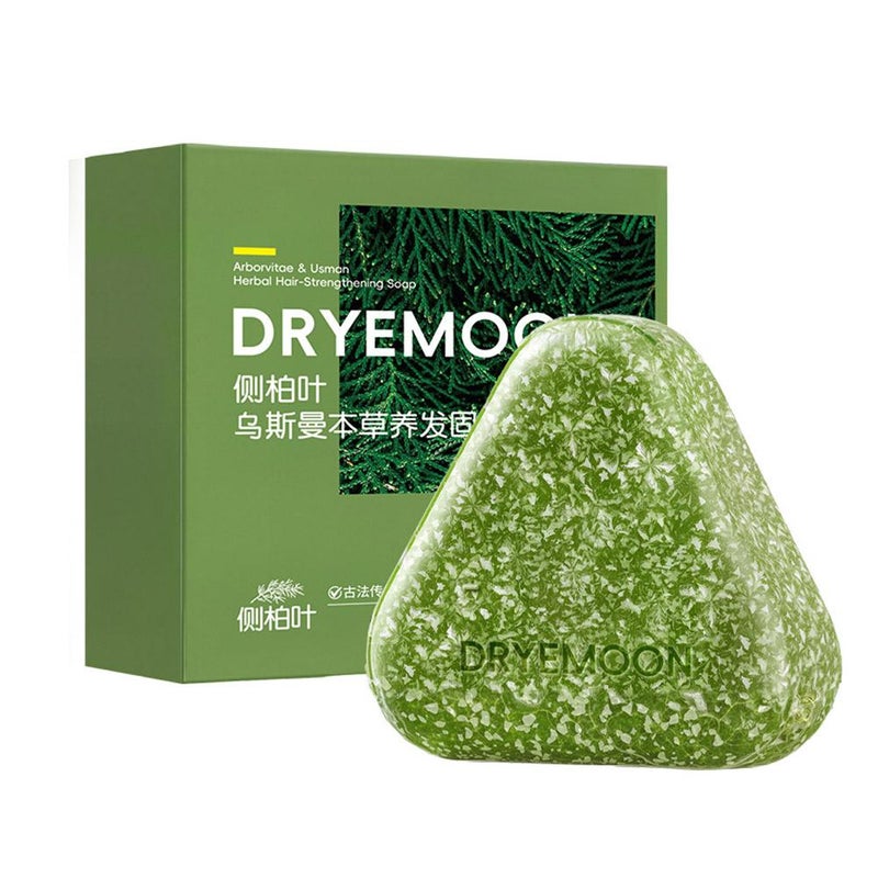 DRYEMOON Arborvitae Leaf Usman Herbal Hair Strengthening Soap - Anti-Hair Loss, Anti-Dandruff, Anti-Itch, Oil Control - Handmade Shampoo Soap